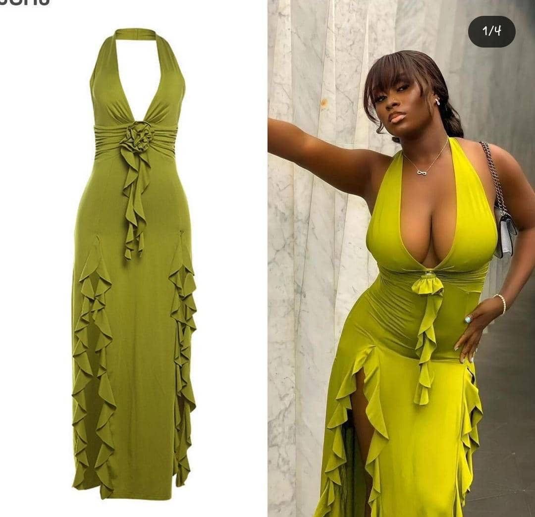 Hot outing look. Available in displayed colour