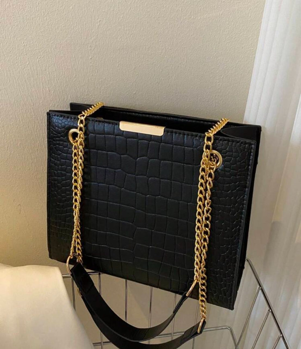 Crocodile skin pattern ladies bag