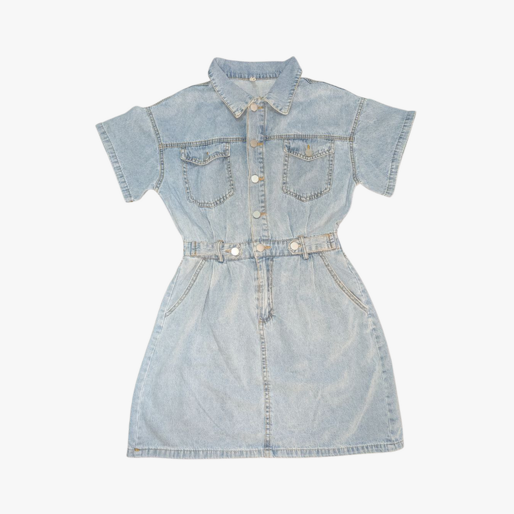 Casual Button-Front Denim Dress – Women’s Medium (THRIFT)