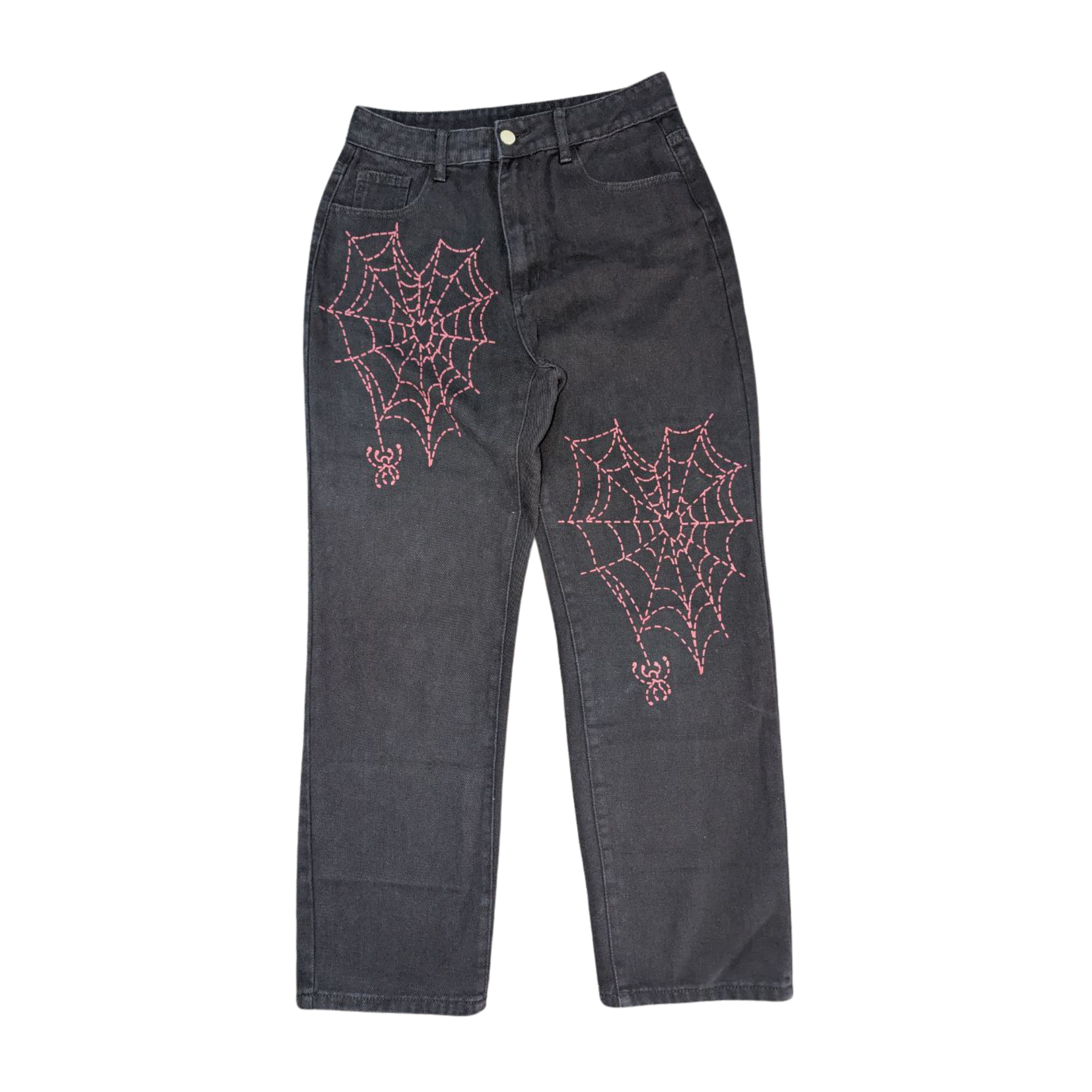 Women's Black Baggy Jeans – Waist 36", Length 30" (THRIFT)