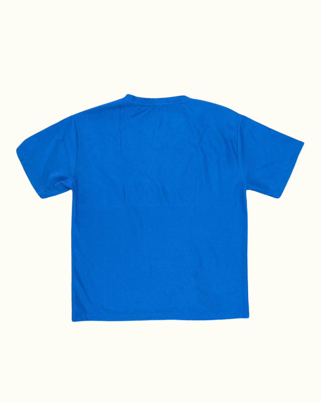 Blue RealLife Logo T-Shirt for Men – Minimalist Chest Print Short Sleeve Tee (THRIFT)