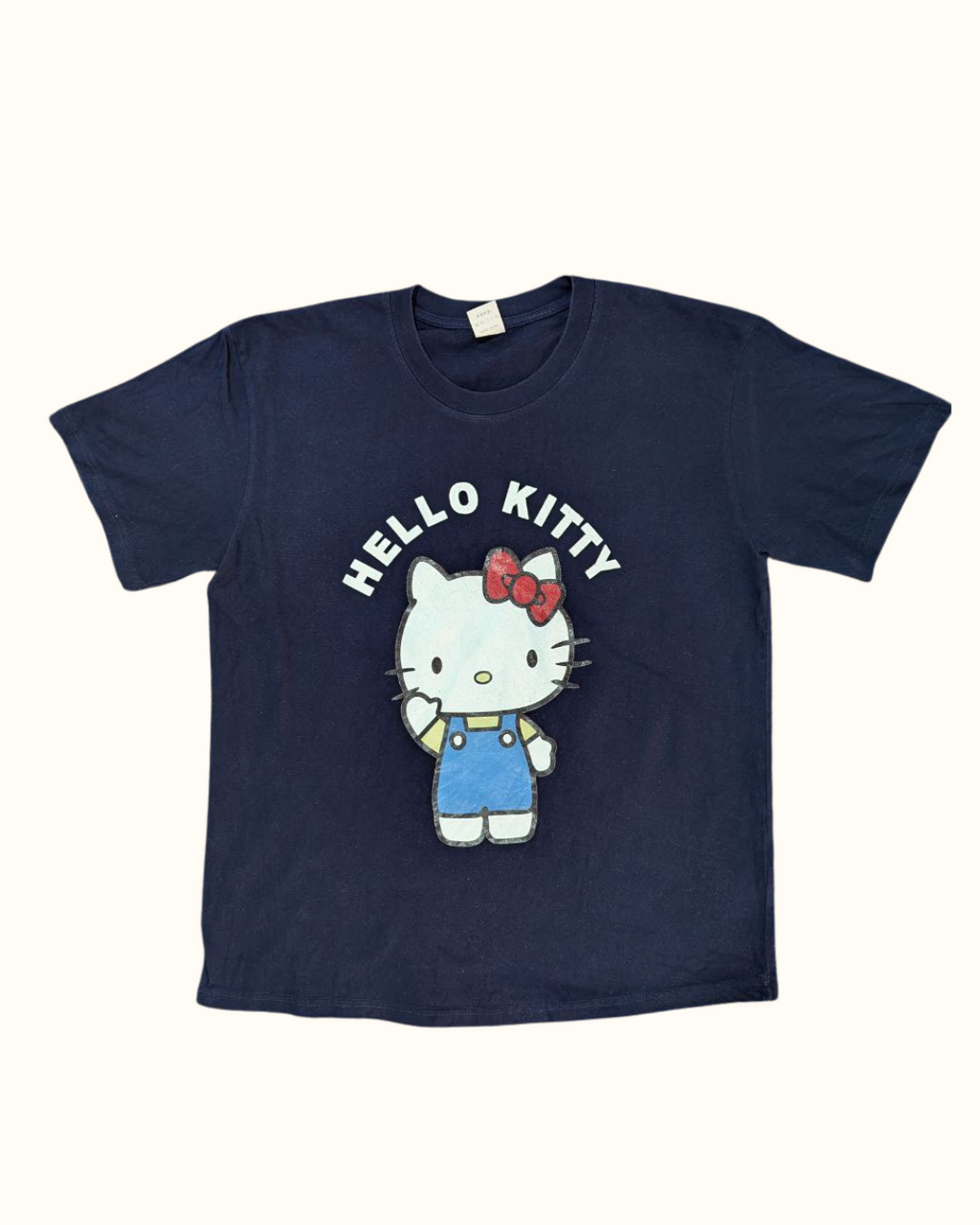 Navy Blue Hello Kitty T-Shirt for Women – Classic Character Graphic Short Sleeve Tee (THRIFT)