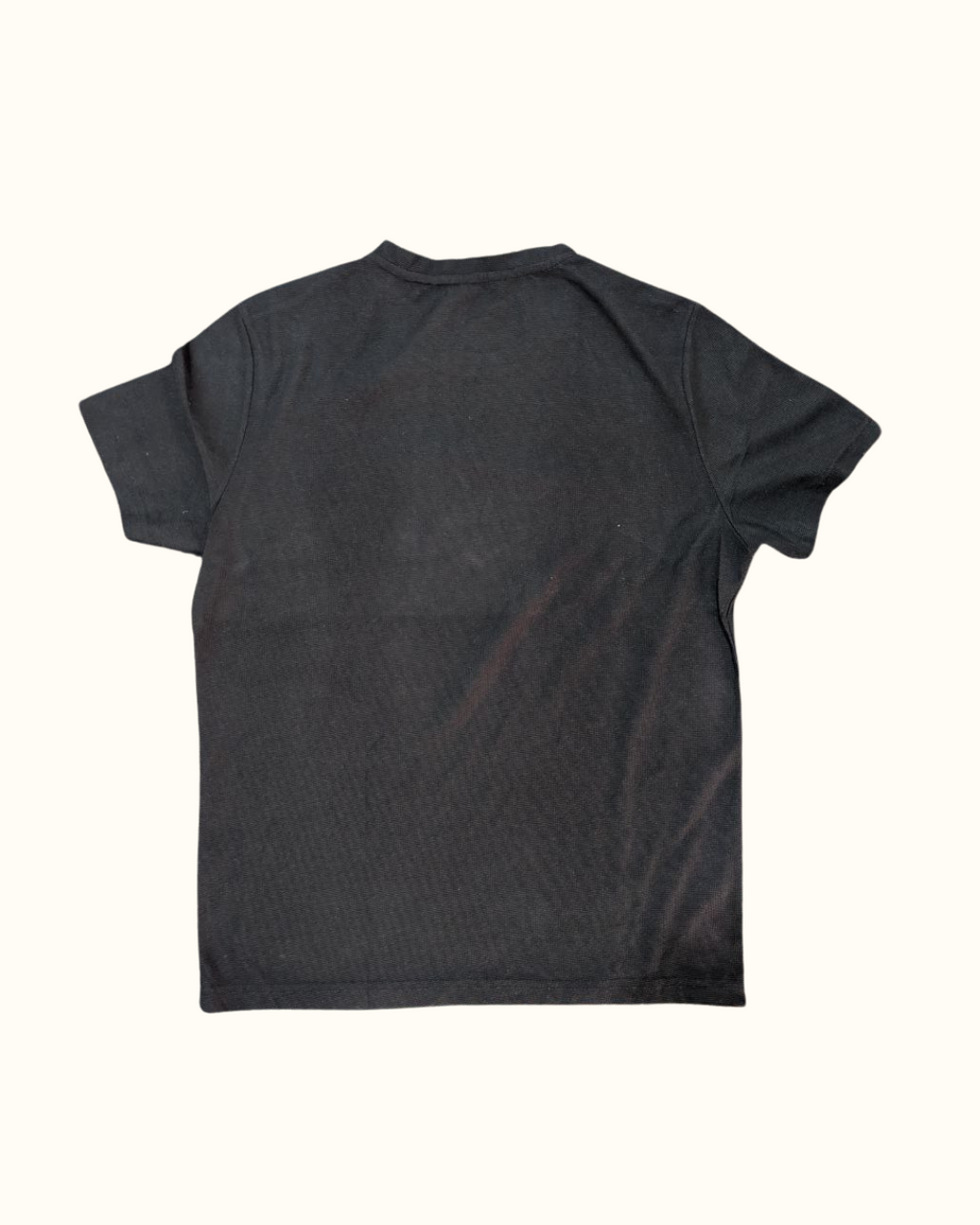 Classic Black Crew Neck T-Shirt for Men – Minimalist Short Sleeve Cotton Tee (THRIFT)