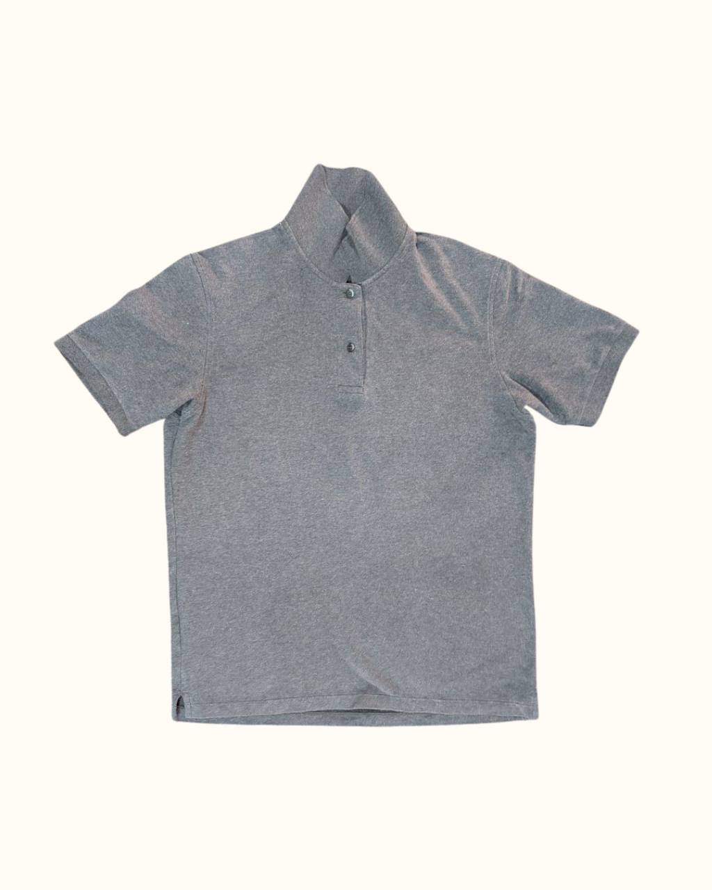 Gray Short Sleeve Polo Shirt for Men – Classic Cotton Blend Casual Wear (THRIFT)