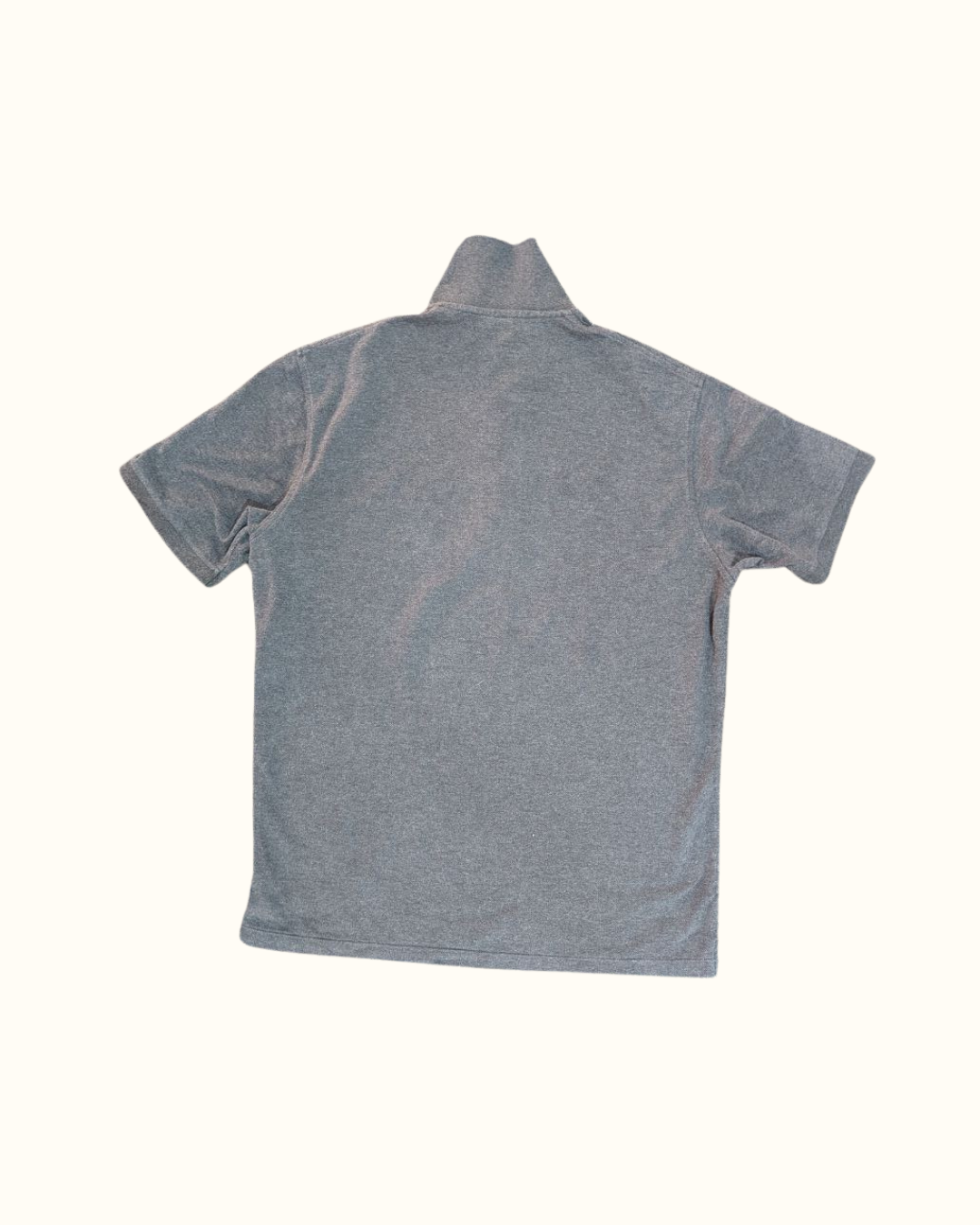 Gray Short Sleeve Polo Shirt for Men – Classic Cotton Blend Casual Wear (THRIFT)