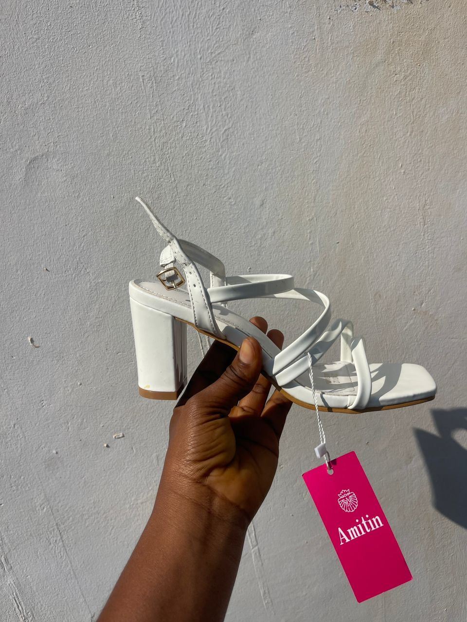 Ladies block heels. Comes in a box