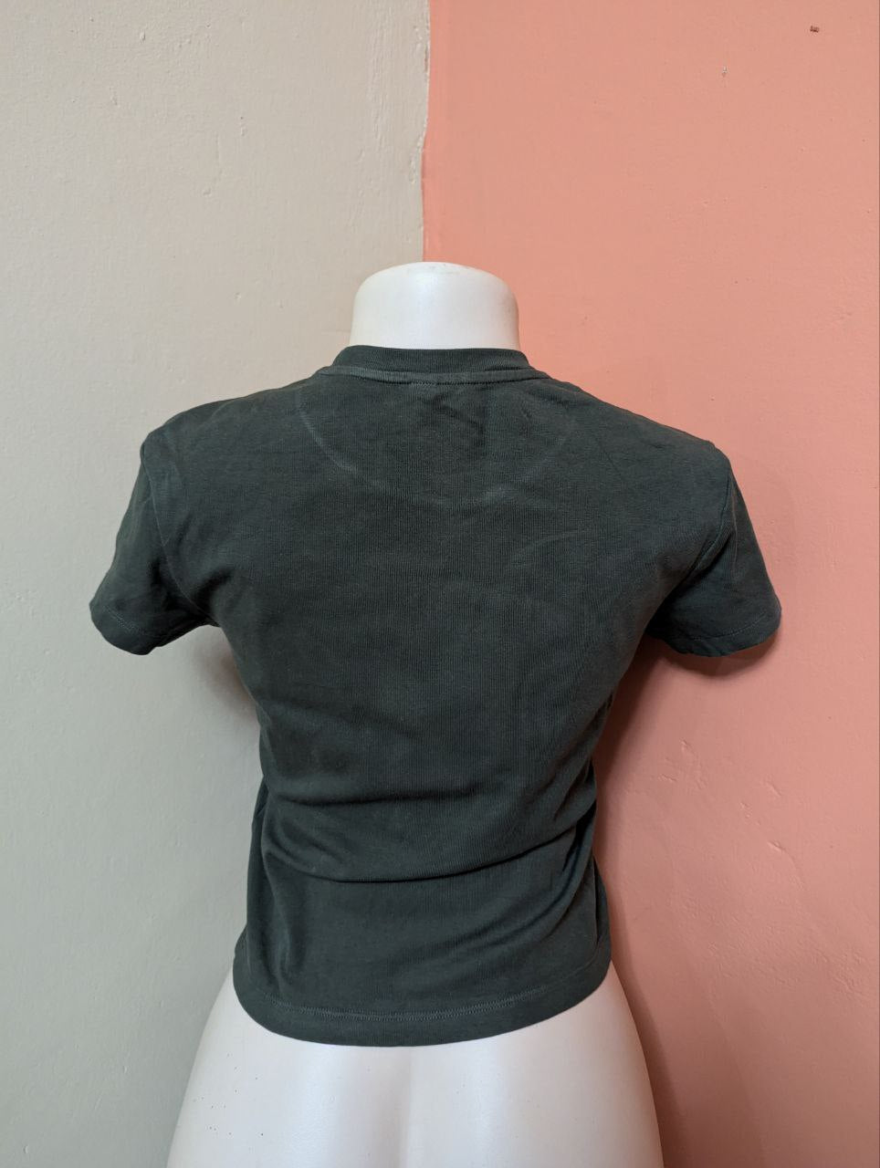 Dark Green Fitted Basic T-Shirt for Women (THRIFT)