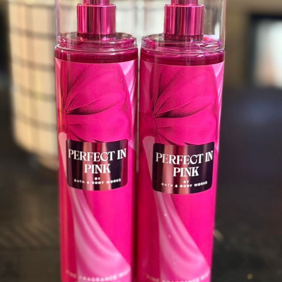 Perfect in Pink fragrance by bath and body works with notes of whipped almond crème, vibrant cherry and pink camellia - 236ML