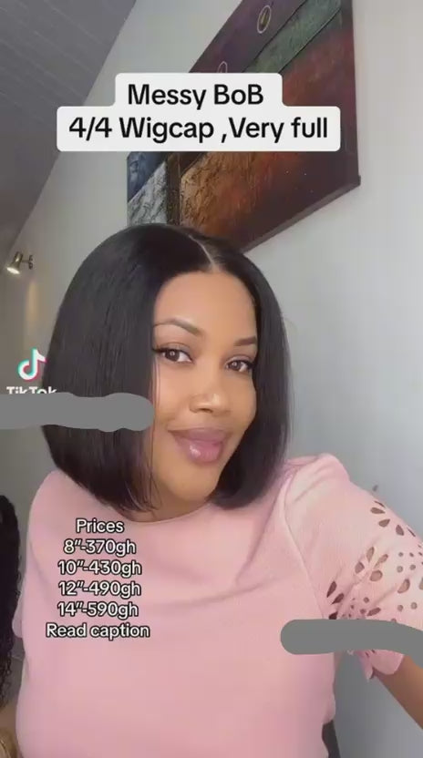 4x4 bob wig. Factory made. STW virgin hair. human hair. (8 inches)